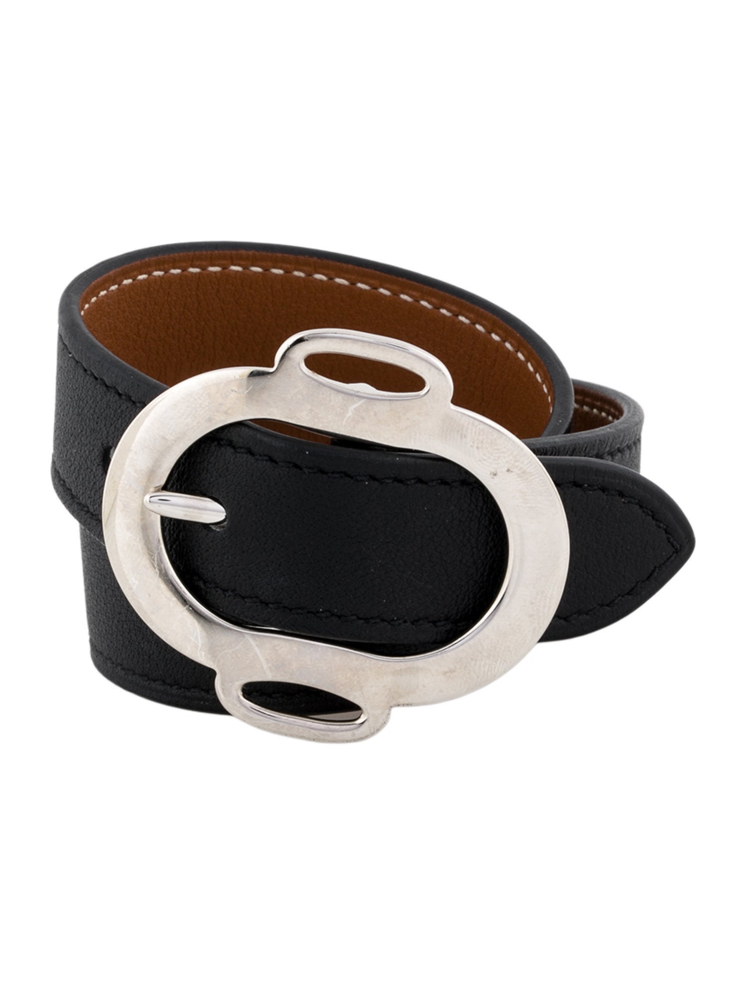 Hermès Leather Boucleries Double Tour Bracelet